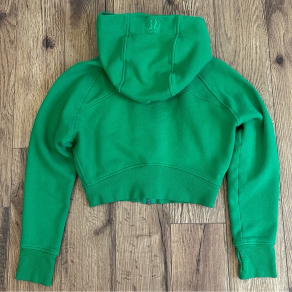 Lululemon Scuba Full Zip Cropped Hoodie In Green Punch Size 8 - Picture 3 of 7